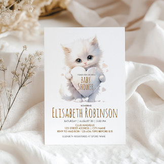Inbjudan till Personligen Kitten Baby Shower