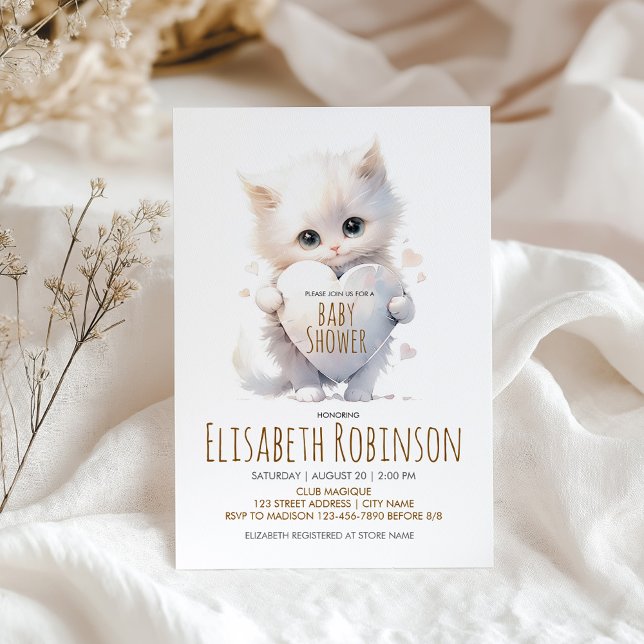 Inbjudan till Personligen Kitten Baby Shower (Skapare uppladdad)