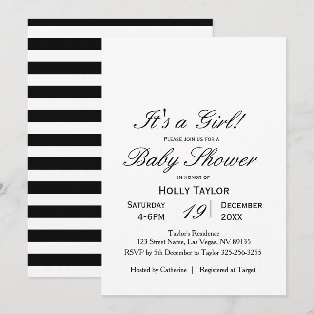 Inbjudan till personligens babyvisningsprogram (Fram/baksida)