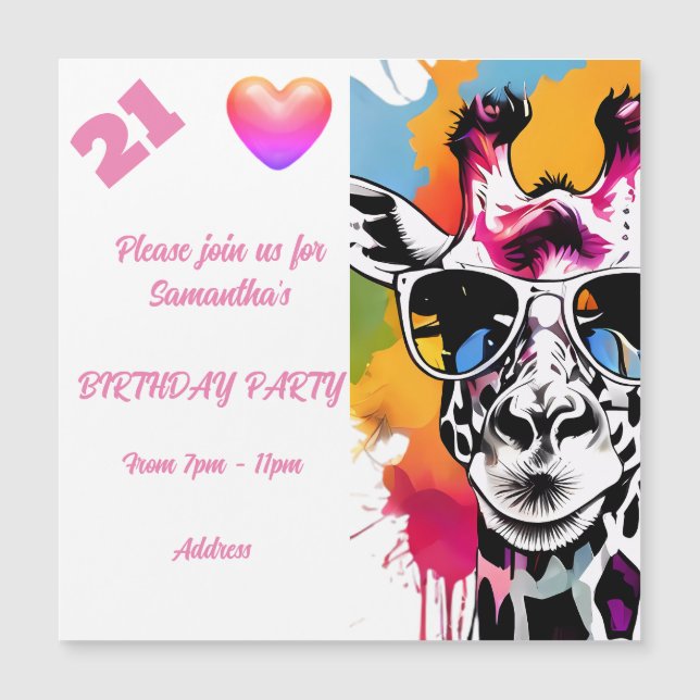 Inbjudan till personligens fotovykort på födelseda magnetisk inbjudningskort (Framsida)