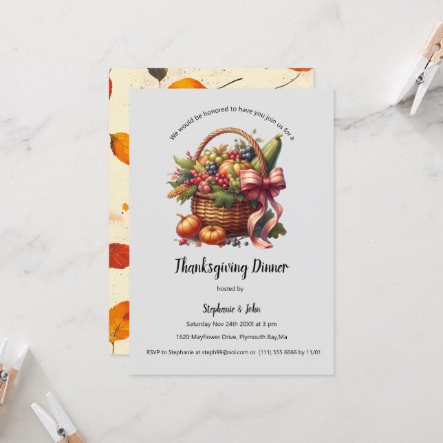 Inbjudan till personligens Thanksgiving - serverin (Fram/Back In Situ)