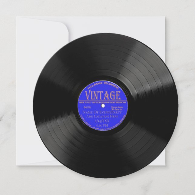 Inbjudan till personligens vinylpostdesign (Framsida)