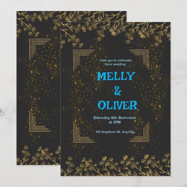 Inbjudan till personligt bröllp (Fram/baksida)