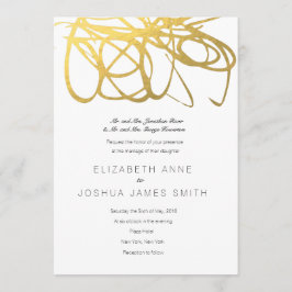 Inbjudan till Personligt bröllp Guld-effekt