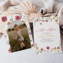 Inbjudan till Photo Birthday Little Wildblomma