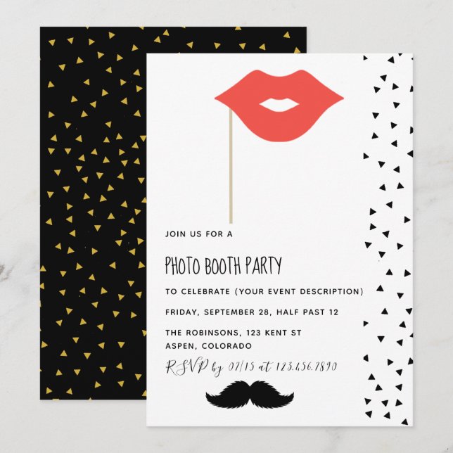Inbjudan till Photo Booth Party (Fram/baksida)