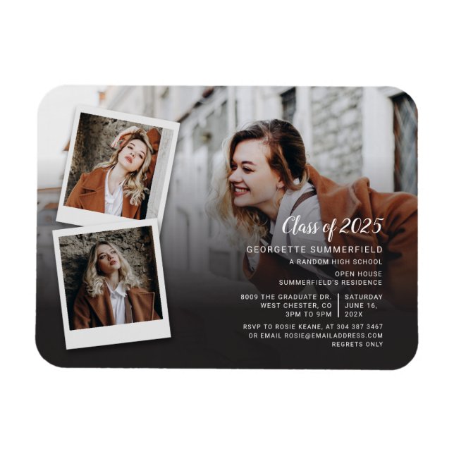 Inbjudan till Photo Collage Party i Studenten 2025 Magnet (Horisontell)