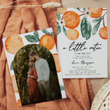 Inbjudan till Photo Cutie Orange Baby Shower
