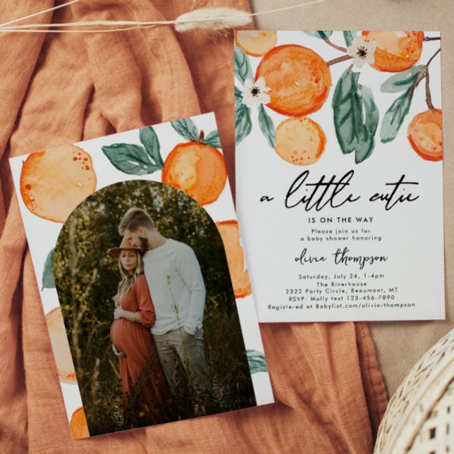 Inbjudan till Photo Cutie Orange Baby Shower (Skapare uppladdad)