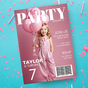 Inbjudan till Photo Magazine Stil Barns födelsedag