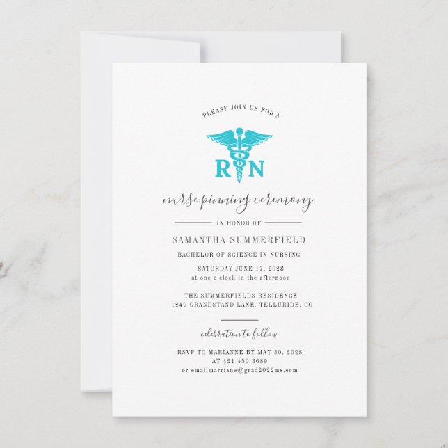 Inbjudan till Photo Nurse Studenten Pinning Ceremo (Framsida)