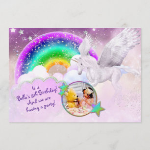 Inbjudan till Photo Rainbow Unicorn Party