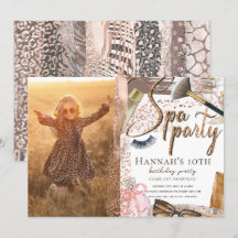 Inbjudan till Photo Spa Birthday Luxury Safari-des