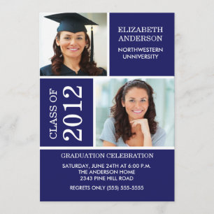 Inbjudan till Photo Studenten ~Classy Blue & White