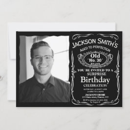 Inbjudan till Photo Whiskey-födelsedag Surprise in