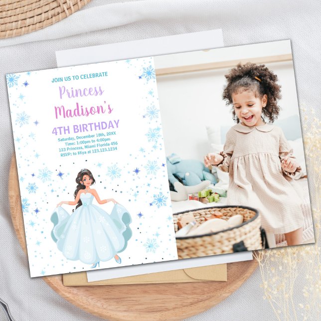 Inbjudan till Photo White Princess Birthday (Photo White Princess Birthday Invitations)