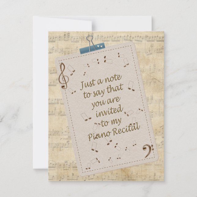 Inbjudan till Piano-skäl (Framsida)