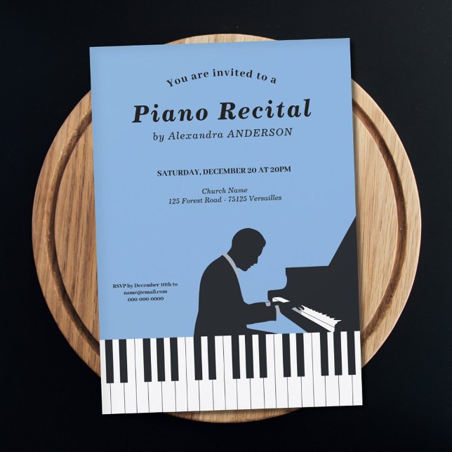 Inbjudan till pianomusikrecital (Piano Music Recital Invitation)
