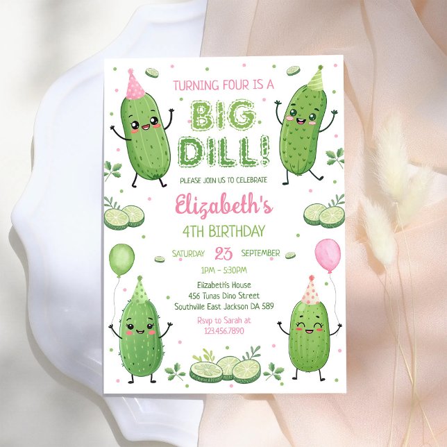 Inbjudan till Pickle Big Dill Party Födelsedagsfes (Skapare uppladdad)