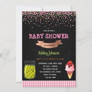 Inbjudan till Pickles and Ice Cream Baby Shower