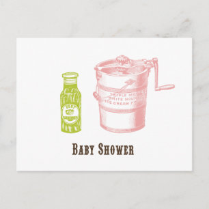 Inbjudan till Pickles & Ice Cream Baby Shower Vykort