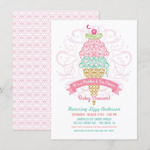 Inbjudan till Pickles och Glass Flicka Baby Shower