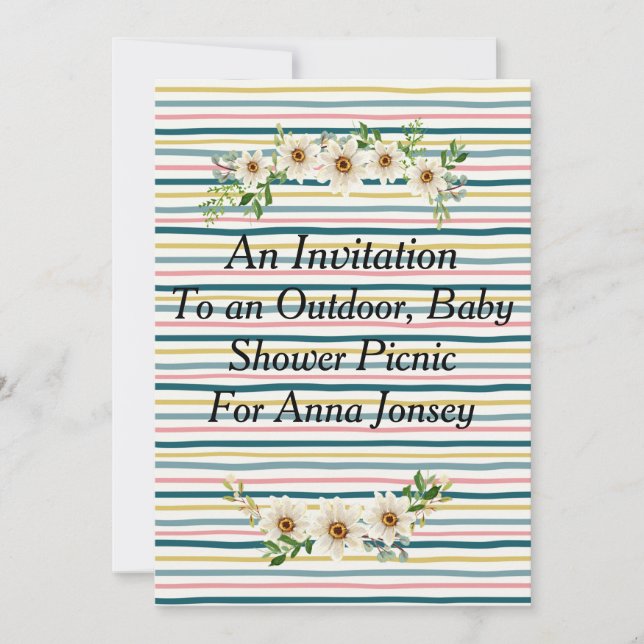 Inbjudan till Picnic Baby Shower (Framsida)