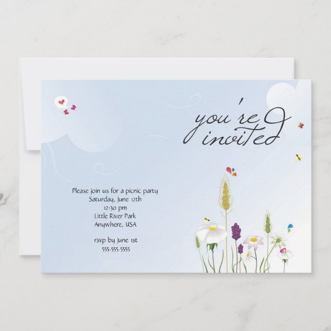Inbjudan till Picnic-parti (Framsida)