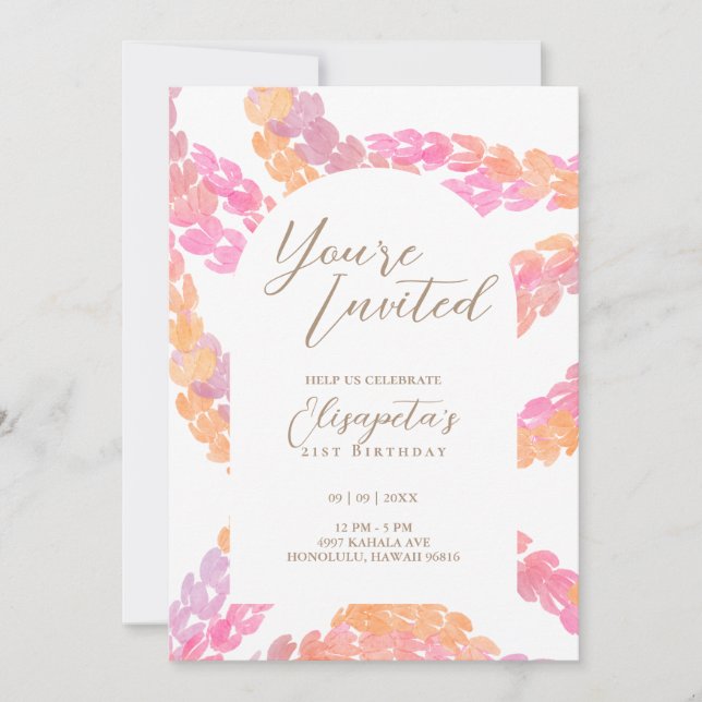 Inbjudan till Pikake Birthday (Framsida)