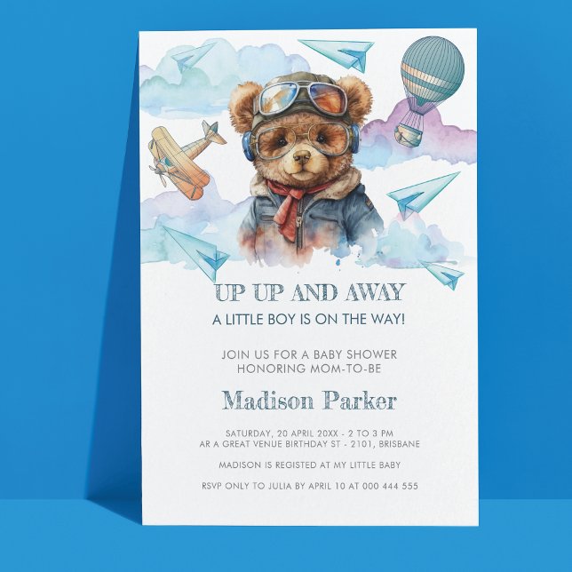 Inbjudan till Pilot Nalle Baby Shower (Skapare uppladdad)