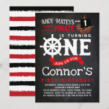 Inbjudan till Pirat första födelsedag i kalkylbräd