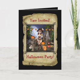 Inbjudan till Pirat Girl Halloween fest