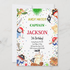 Inbjudan till pirat på födelsedagen
