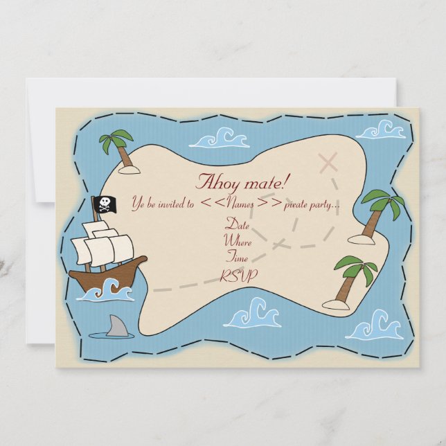 Inbjudan till Pirat-part (Framsida)