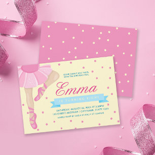 Inbjudan till Pirouette Rosa Ballerina Birthday