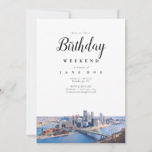 Inbjudan till Pittsburgh Skyline Birthday Helg