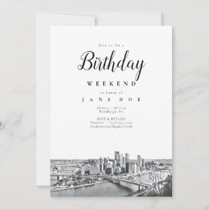 Inbjudan till Pittsburgh Skyline Birthday Helg
