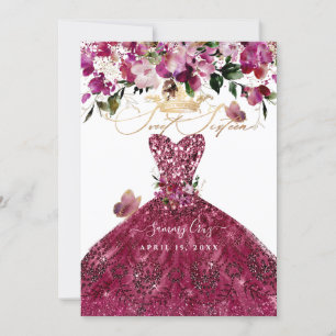 Inbjudan till PixDezines Sweet 16 Cherry Red Dress