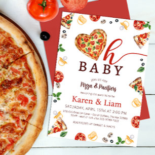 Inbjudan till Pizza Baby Shower Oh Baby Theme