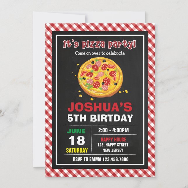 Inbjudan till Pizza Birthday (Framsida)