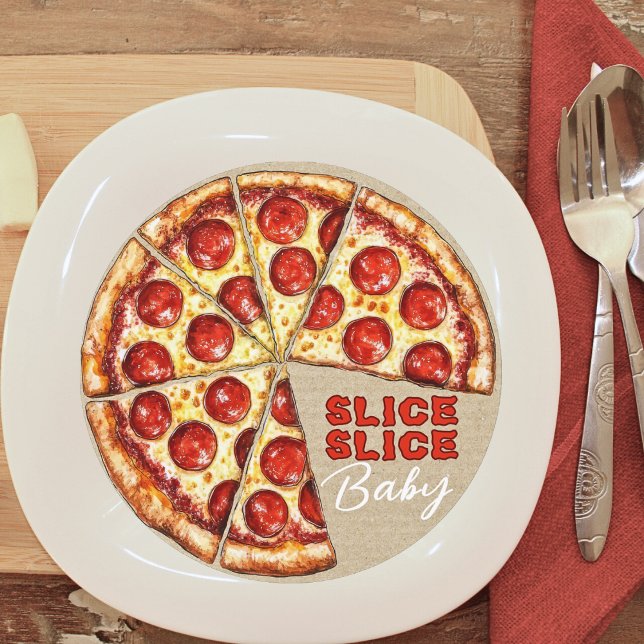 Inbjudan till Pizza Neutralt Slice Slice Baby Show (Fun Pizza Slice Slice Baby Shower Invitation)