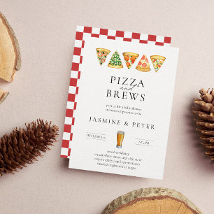 Inbjudan till Pizza och Brews Co Ed Baby Shower