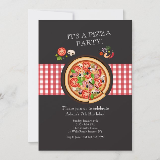 Inbjudan till Pizza Paj (Framsida)
