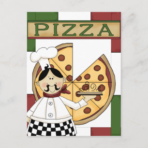 Inbjudan till Pizza-partiet Vykort