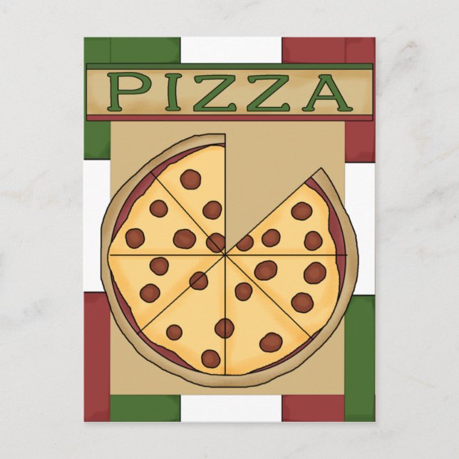 Inbjudan till Pizza-partiet Vykort (Framsida)