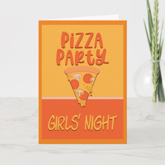 Inbjudan till Pizza Party Girls Nattkväll (Framsida)
