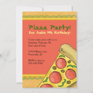 Inbjudan till Pizza Party under födelsedagen