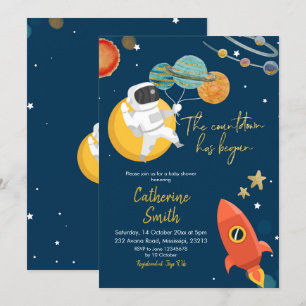 Inbjudan till Planet Solar Space Baby Shower