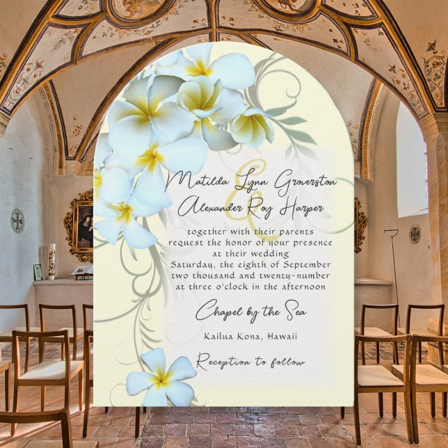 Inbjudan till Plumeria Flourish Personligt bröllp (Skapare uppladdad)