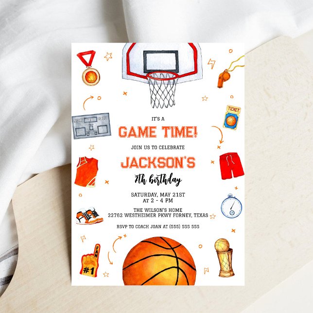 Inbjudan till pojkarnas basketfödelsedagsfest (Skapare uppladdad)